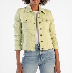 Like New Kut From the Kloth Kara Denim Jacket - Light Green - Size Small